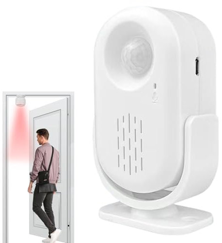 Campanello Per Porta Con Sensore Di Movimento Per Aziende, Campanello Di Avviso Ingresso Negozio, Sensore Di Movimento Per Campanello USB Ricaricabile, Campanello Di Ingresso Antifurto, Campanello