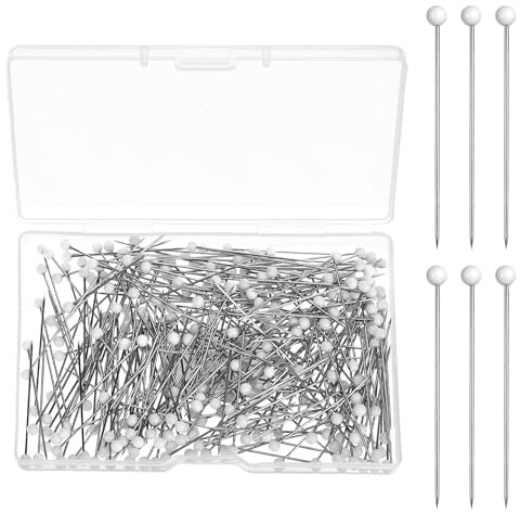 300 Stück Stecknadeln Mit Kopf, Glaskopf Edelstahl Stecknadeln Lang Stecknadel, Stecknadeln Nähen Abstecknadeln Stecknadeln Mit Kopf Für Basteln Nähen Säumen Craft Jewelry Komponenten Dekoration