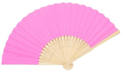 ZUWIJEQ 1x rosa rosa Mano Pieghevole Ventilatore, Ventilatore a Mano rosa rosa Ventilatore Portatile Mano Ventaglio Pieghevole Cinese Ventilatore in Carta Orientale per Ballo, Festa, Regali di Nozze