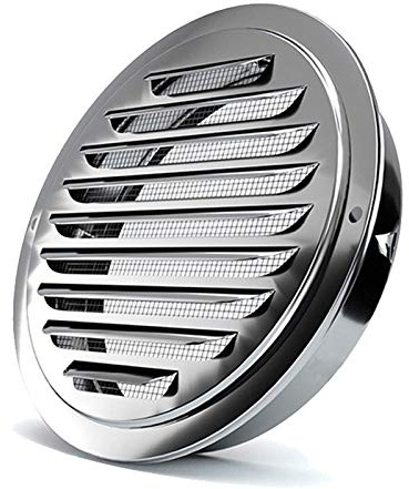 Generisch Accessorio per caminetto in acciaio inox con griglia di protezione antipioggia, tappo terminale per aria di scarico, LTL 160 mm (70 mm)