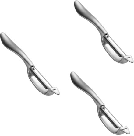 Cabilock 3 Piezas descorazonador manzana Papa freír alimento multi pelador peaches pelador patatas potato peeler de verduras de cocina casero Acero inoxidable Silver