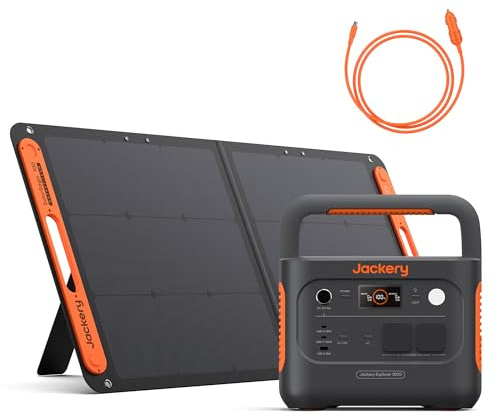 Jackery Explorer 1000 v2 Powerstation mit 100W Solarpanel & Kfz-Kabel