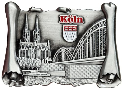 Kühlschrankmagnet Köln 3D Magnet Metall Souvenir Silber 75 x 55 x 5 mm