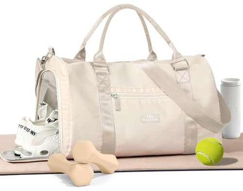 GSG SINCE 1998 Sports Gym Bag Womens Travel Bag with Shoes Compartment & Wet Pocket, Weekend Overnight Duffle Hospital Bag Carry On Holdall for Travel Swimming