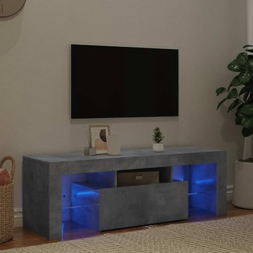 GCHDHAPB Meuble TV avec lumières LED Gris béton 120 x 35 x 40 cm Centres de divertissement et meubles TV