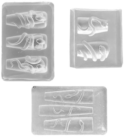 Moules en silicone pour décoration d'ongles sur le thème du serpent pour créer des breloques élégantes et des accessoires robustes pour nail art