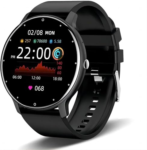 FOGOIN VitalPulse Watch Gesund Pur - Intelligente Gesundheitsuhr mit EKG & Blutdruck Monitor, Schlafanalyse, SpO2, Sportmodi, IP67 wasserdicht, 7 Tage Akku für Android iOS (Schwarz)