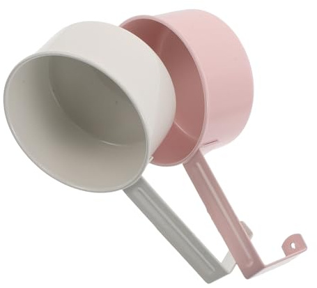 PAMINGONO 2 Stück Waschmittellöffel aus Metall mit Haken Multifunktionale Dosierhilfe für Pulver und Flüssigwaschmittel Platzsparender Messlöffel für Waschküche und Haushalt