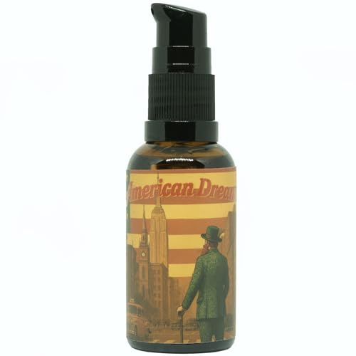 Jobski American Dream Bartöl 30ml Nährendes Öl für Bart & Gesicht Leichte Formel mit Jojoba, Hanf & Avocado Männlicher Chypre-Duft Reguliert Sebum & Fördert gesundes Wachstum