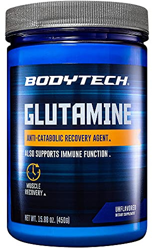 BodyTech Glutamine Powder - Supports Muscle Recovery, Immune Health & Exercise Performance - Unflavored (15.88 oz, 100 Servings)