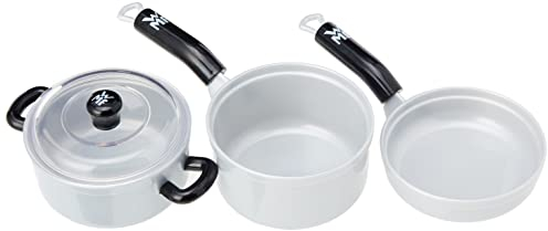 Theo Klein 9435 WMF 3-teiliges Topf- und Küchengeräteset I Hochwertiges Kochgeschirr und Kinderküchen-Zubehör I Spielzeug für Kinder ab 3 Jahren