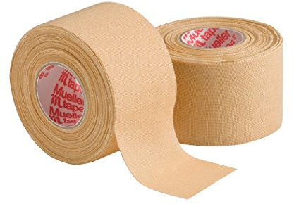 MUELLER Sports Medicine MTape Rolls, Quality Athletic Tape, Easy to Tear for Fast & Effective Taping, 1.5 x 10 Yards Per Roll, 2 Rolls, Beige