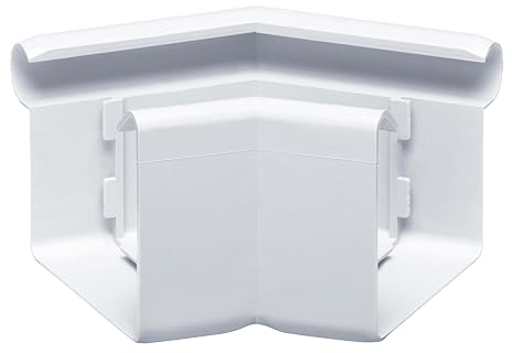 INEFA Rinnenwinkel 135 Grad kastenförmig Außenwinkel, PVC NW68 / 68mm Weiß Wulst außen, Verbindungsstück Dachrinnenzubehör, Made in Germany