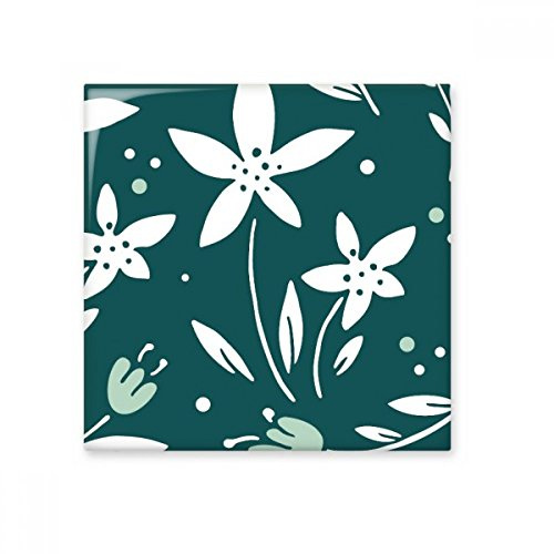DIYthinker Planta de la flor blanca verde pintura brillante baldosa cerámica de baño Cocina muro de piedra decoración artesanal de regalo