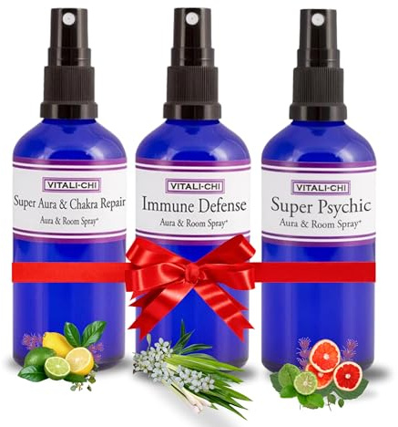 Pure Essential Air Purifying Sprays – Aura Spray Bundle – Super Aura und Chakra Repair, Super Psychic und Immunabwehr – mit reinen ätherischen Ölen – 3 x 50 ml
