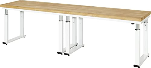 Rau Werkbank elektrisch höhenverstellbar, B3000xT700xH740-1140mm, B-Platte-40 mm
