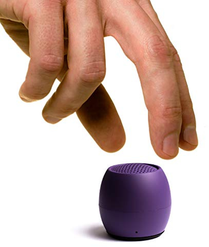 Boompods Zero Mini Bluetooth Lautsprecher - tragbarer Outdoor Lautsprecher, IPX6 Wasserschutz & 5 Std. Akkulaufzeit, Kabelloser Mini Musikbox mit Mikrofon & Selfie-Funktion für Reisen, Lila