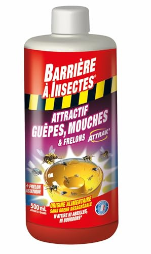 BARRIERE A INSECTES Attractif pour Piège à Guêpes, Mouches et Frelons, 500 mL, BARPITRAP500