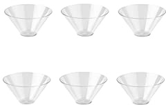 SCHÖNHUBER FRANCHI Set 25 Mini Ciotole Monouso Trasparenti Coniche per Dessert, Antipasti, Salse - Diametro 6.5cm, Altezza 3.7cm, Perfette per Feste e Eventi