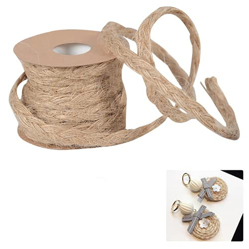 Corde de Jute Naturelle Tressée - Ficelle, Cordon de Macramé, Ruban de Toile pour Artisanat, Bricolage, Projets de Macramé et Applications de Jardinage