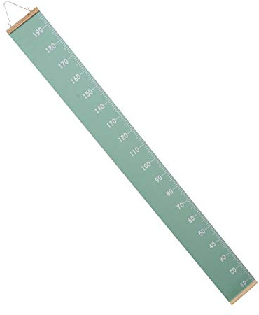 Kinder Wachstumstabelle Grün aus Canvas und Holz, Einfach Abnehmbar | Kinderzimmer und Zuhause, Einfache Installation, Höhenmessung an Wand, Modernes Schlichtes Design