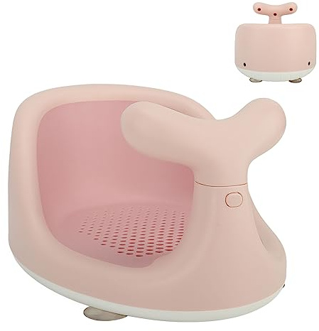 Baby-Badewannensitz, Rutschfest, mit Saugnapf, Cartoon-Form, Sicher Liegend, Kleinkind-Badewannensitz für Badezimmer, Waschraum (Rosa)