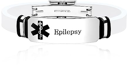 Uloveido Personalisiertes medizinisches Notfall-Armband | Silikon-Armband Medizinisches ID-Armband für Damen Herren, M, Silikon, Kein Edelstein