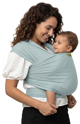 Boba Wrap - Fascia Elastica Porta Bebè Neonato, Portabimbo Facile da Indossare - (Serenity Celadon)