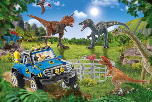 Schmidt Spiele 56461 Dinosaurs, Urzeit-Giganten, 60 Teile, mit Add-on (eine Original Figur Baby Stegosaurus) Kinderpuzzle