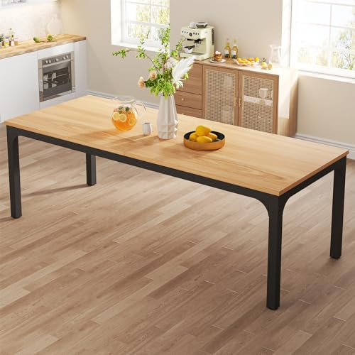Tribesigns Esstisch, Industrieller Küchentisch für 6–8 Personen, 200 x 70 x 75 cm Rechteckiger Esstisch mit Robusten Metallbeinen für Esszimmer, Küche, Wohnzimmer, Natürlich