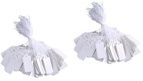 MAGICLULU 2000stücke Weiße Preisetiketten Mit Aufhängeschnur Abnehmbare Markierungsetiketten Für Schmuck Kleidung Und Mehr Zum Beschriften Und Organisieren Von Produkten