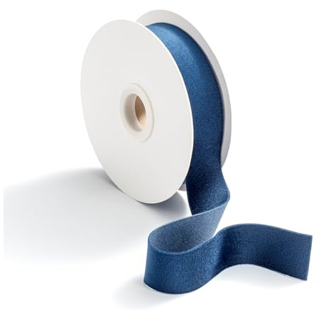 CHUQING Nastro Blu Largo Velluto Fiocco Nastro Decorativo per Regali di Nozze, 9 m x 2,5 cm