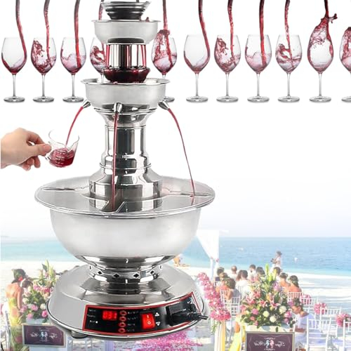 Weinbrunnen-Maschine, 3-Tier Edelstahl-elektrischer kommerzieller Getränkespender für Hochzeitsgeburtstagsfeier nüchtern den Wein,220V