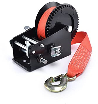 AmNooL Elektrische Hebemaschine, Handhebemaschine Handwinde Hebewinde Schwarzer Kunststoffsumpf 2500 lbs (lbs) Yachtwinde mit Gurtband
