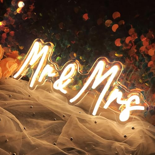 Mr&Mrs Neon Zeichen Hochzeit Neon Licht LED Hintergrund Wanddekoration USB Herr und Frau Sign Hochzeit Empfang Dekoration Geschenke Jubiläum Engagement Bankett