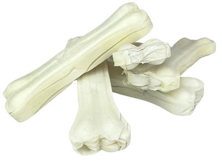 Hunde Snack Kauknochen - 100% Rinderhaut für Langen Kauspass - Naturbelassene Leckerli ohne Zusätze, Getreidefrei - Natürliche Belohnung - 5X 35g