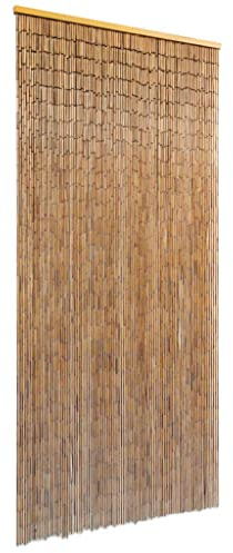 puraday Innere Vorhänge 90x200 cm Braun Mit 90 feinen Bambussträngen Türvorhang aus Bambus für Terrassen Balkone Wohnungen Raumgestaltung Gardinen für Privatsphäre und Wärmedämmung