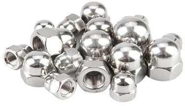 SQING 1~5 Stück M8 M10 M12 M14 M16 M20 304 A2 Edelstahl Feingewinde Hutmutter Sechskant Feinzahn dekorative Abdeckung Kuppelschraubverschluss(M10x1.0mm-3Pcs)