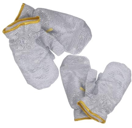 Mikikit 4pcs Heat Resistant Oven Gloves Fingers Double Oven Gloves for Household Cleaning Food Dishwashing Scrubbing
