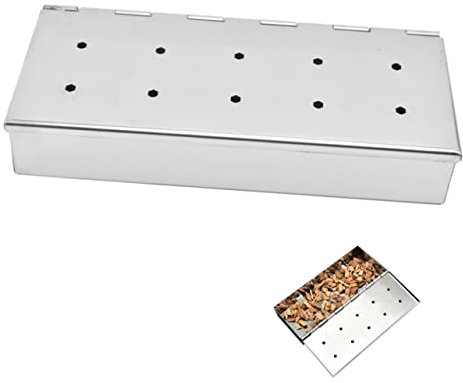 BESPORTBLE Edelstahl Räucherbox Mit Löchern Für Holzchips Grillzubehör Für Holzkohle Und Smokergrills Outdoor-räucherbox Für Grillabende