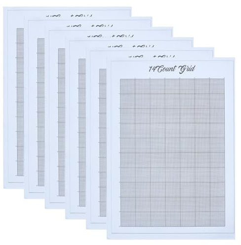FREEBLOSS 6 Stück Wasserlösliches Kreuzstich Millimeterpapier Auflösbares Stick Transferpapier 14 CT Kreuzstich Rohlinge Für Die Reparatur von Kleidungsstickereien 8.3x11.7''