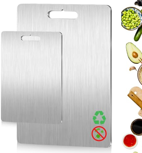 ANGAHE Creating Moments | 2 Tablas Cortar Cocina - Tabla de Corte de Titanio Antibacteriana Resistente y Duradera - Ideal para Tablas de Cocina, Pack de Tabla Grande y Pequeña Para Diferentes Usos.