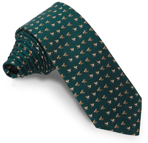 Cencibel Smart Casual Corbata Verde Botella Mariposas
