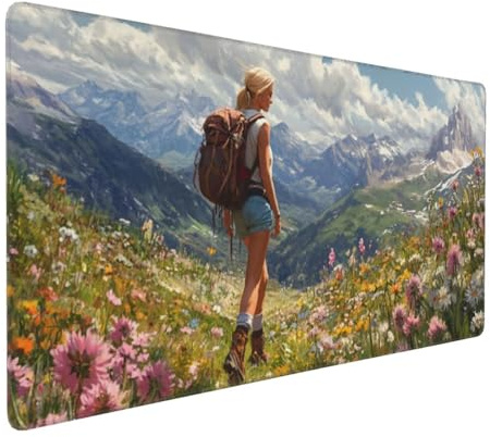 Tapis de Souris XXL 1200x400x3mm Tapis de Souris Fille Mouse Pad Paysage Améliore la Précision et la Vitesse, Antidérapant Étanche, Bords Cousus, Accessoires Gaming, PC Bureau, Cadeau Homme D-1119