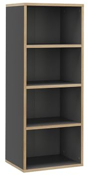 Vicco Bücherregal Tetrix, Anthrazit, 40 x 100 cm | mit 4 Fächern, zur Aufbewahrung von Büchern und Dekoration geeignet