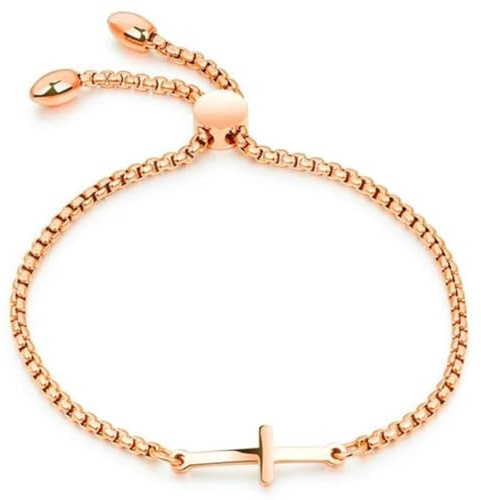 Cilla Jewels Damarmband med glidlås och kors ros
