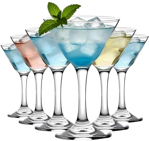 MYKAGS Classic Martini Glass Set of 6, 110ml Cocktail Glasses for Martini Cocktails Mixed Drinks