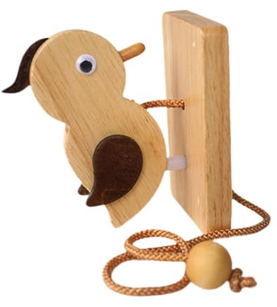 rongweiwang Woodpeckered Türklingel Ermutigen Sie Kinder zu guten Gewohnheiten Einzigartiges Vintage Holz Türklopfer Ornament für Eingangstore, Flache Vogelform
