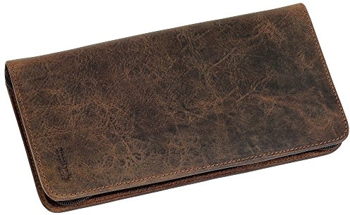 Geschenkset - Greenland Nature Reiseorganizer Brieftasche Bordkartenetui Leder 12,5cm Montana