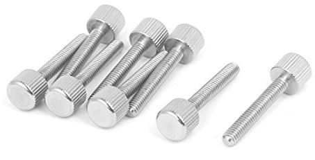 sourcing map 8pcs M4 x 25 mm Vis moletée à tête plate vis à oreilles pour Boîtier d'ordinateur en acier inoxydable